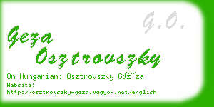 geza osztrovszky business card